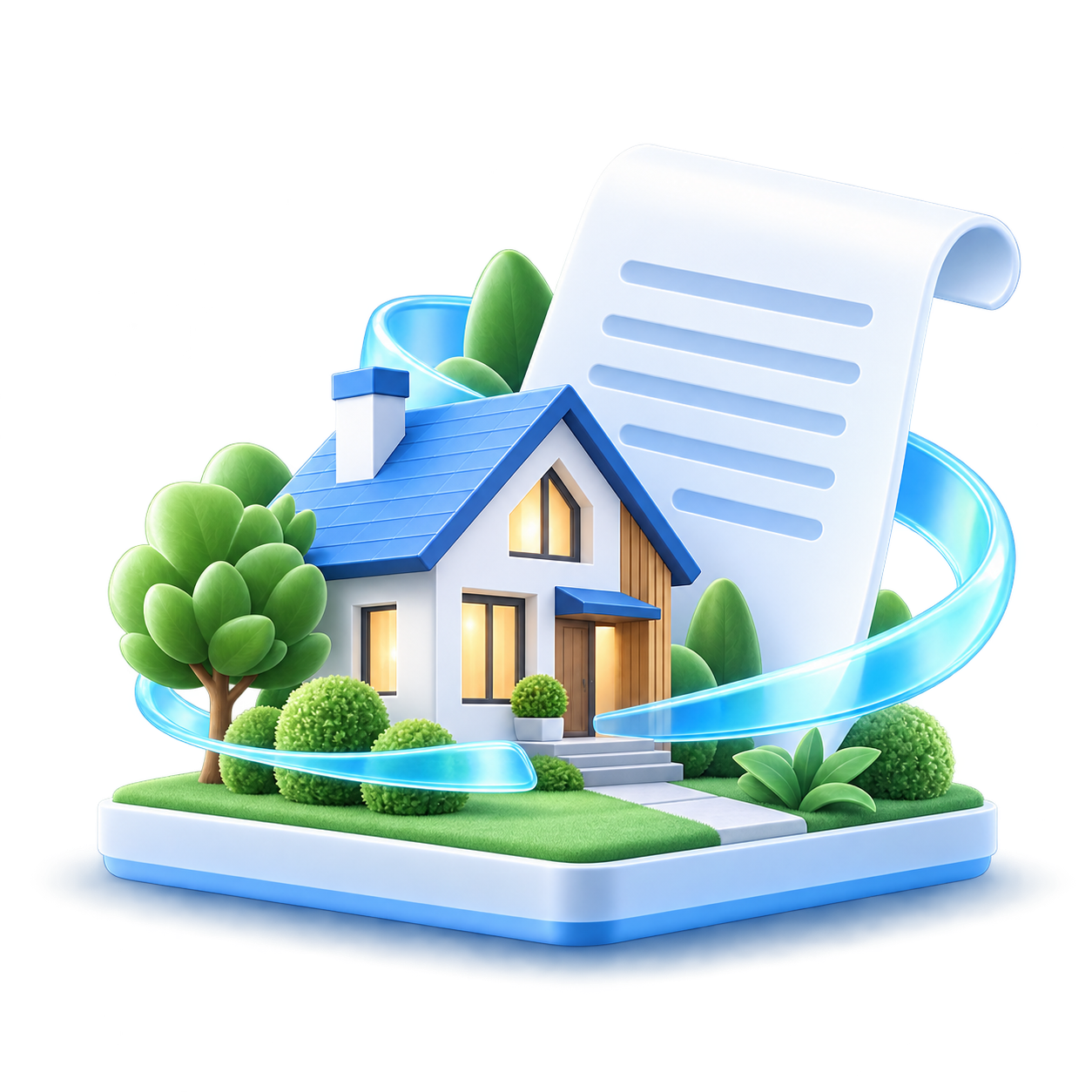 Декоративная сцена рефинансирования в принятой Mortgage Refinancing V1 визуальной системе