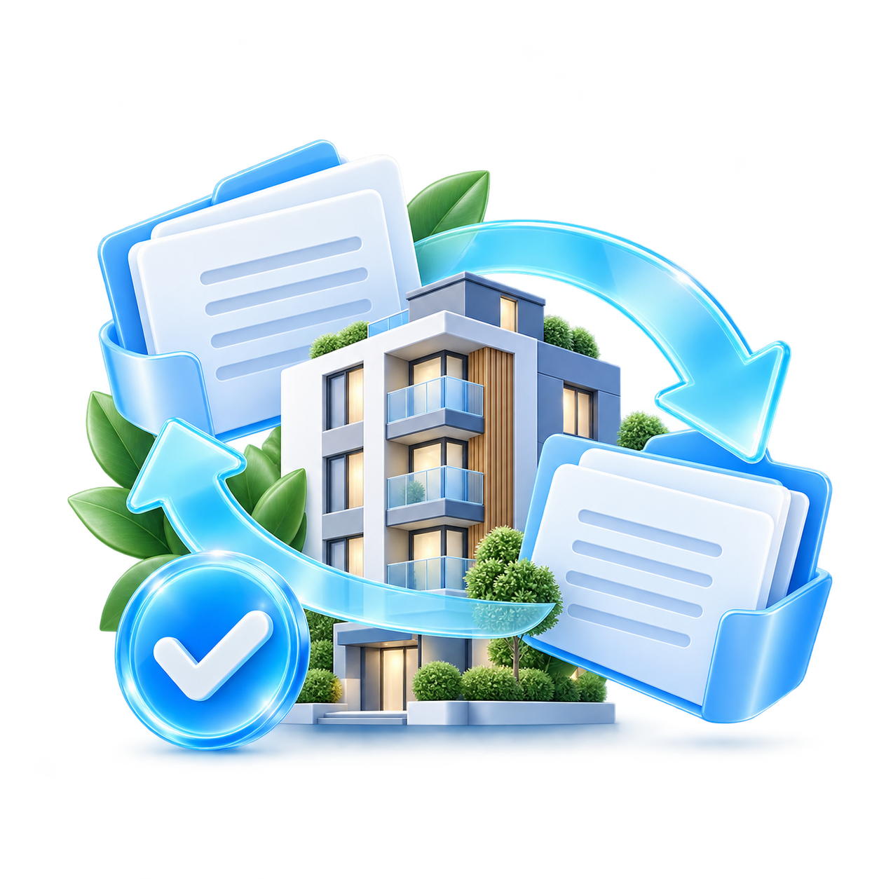 Декоративная сцена рефинансирования в принятой Mortgage Refinancing V1 визуальной системе