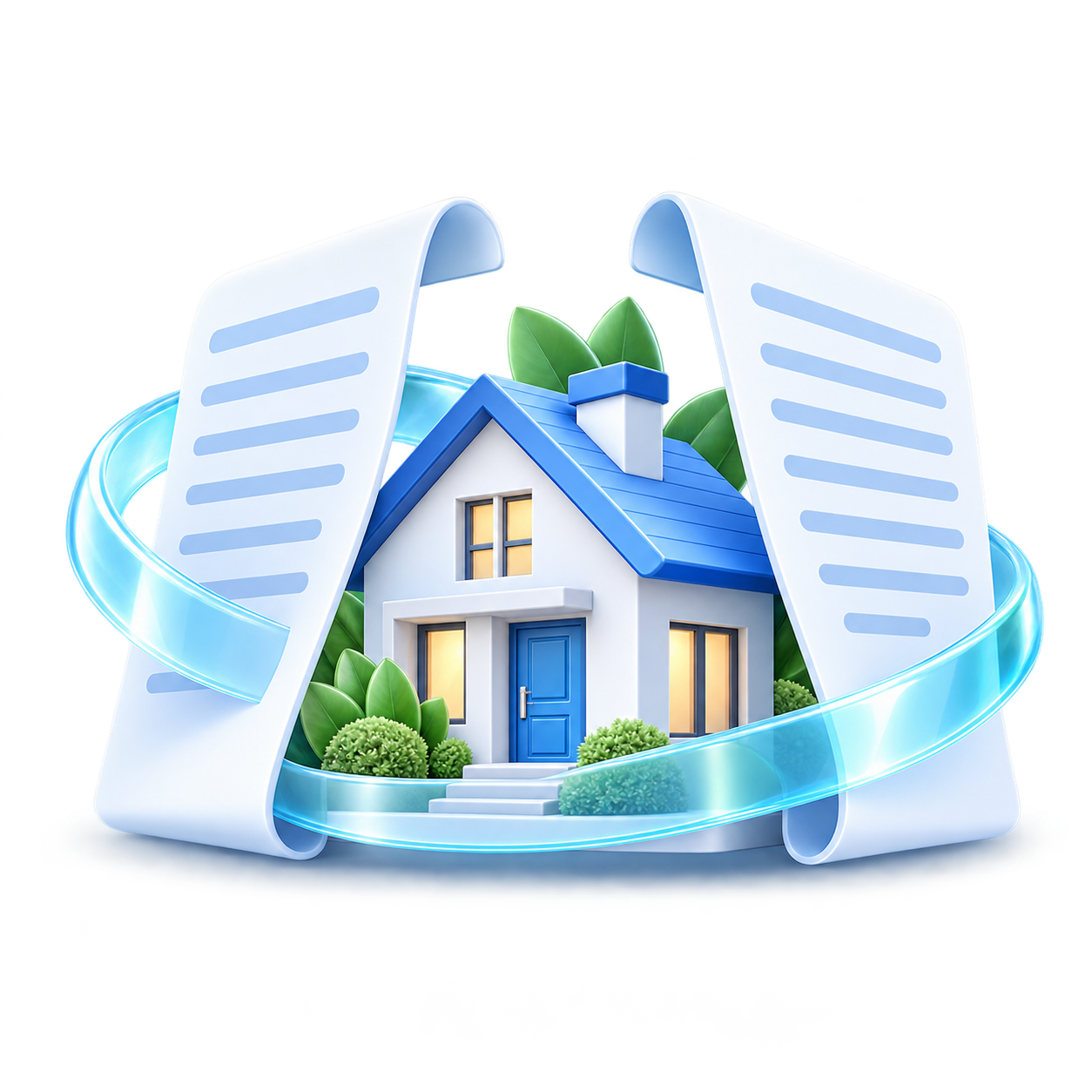 Декоративная сцена рефинансирования в принятой Mortgage Refinancing V1 визуальной системе