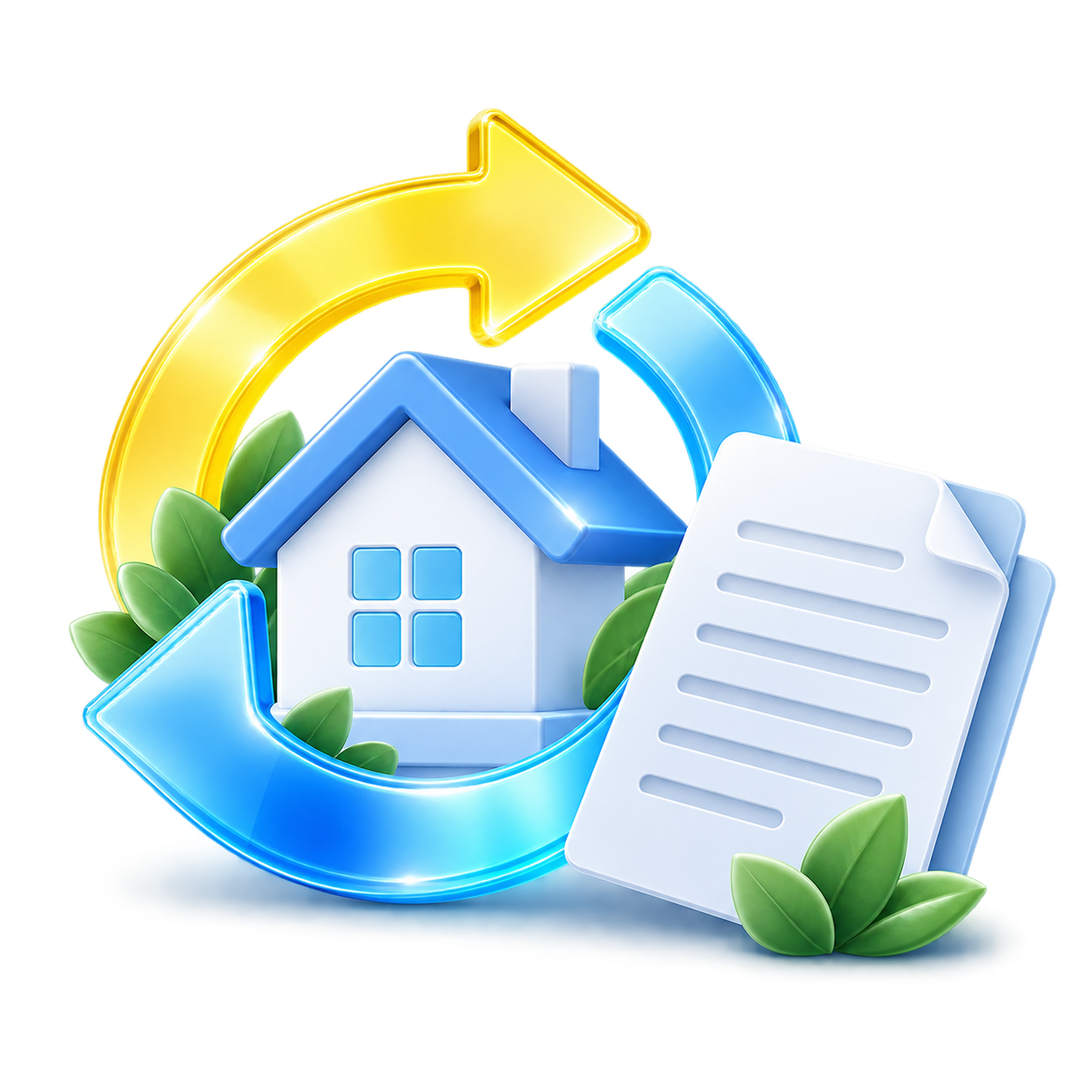 Декоративная сцена рефинансирования в принятой Mortgage Refinancing V1 визуальной системе