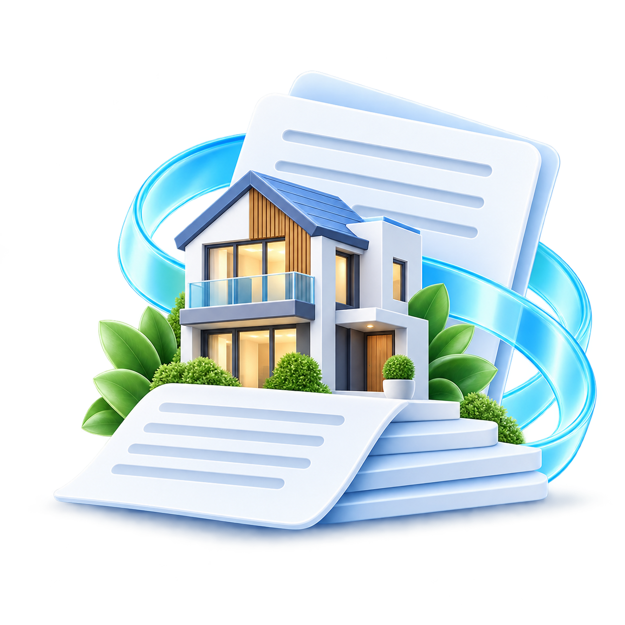 Декоративная сцена рефинансирования в принятой Mortgage Refinancing V1 визуальной системе