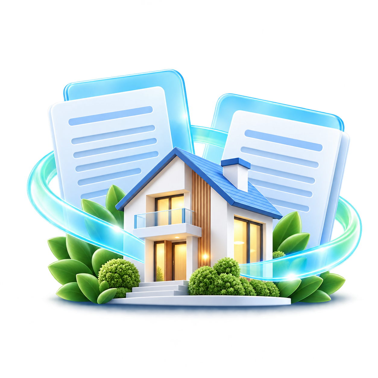Декоративная сцена рефинансирования в принятой Mortgage Refinancing V1 визуальной системе