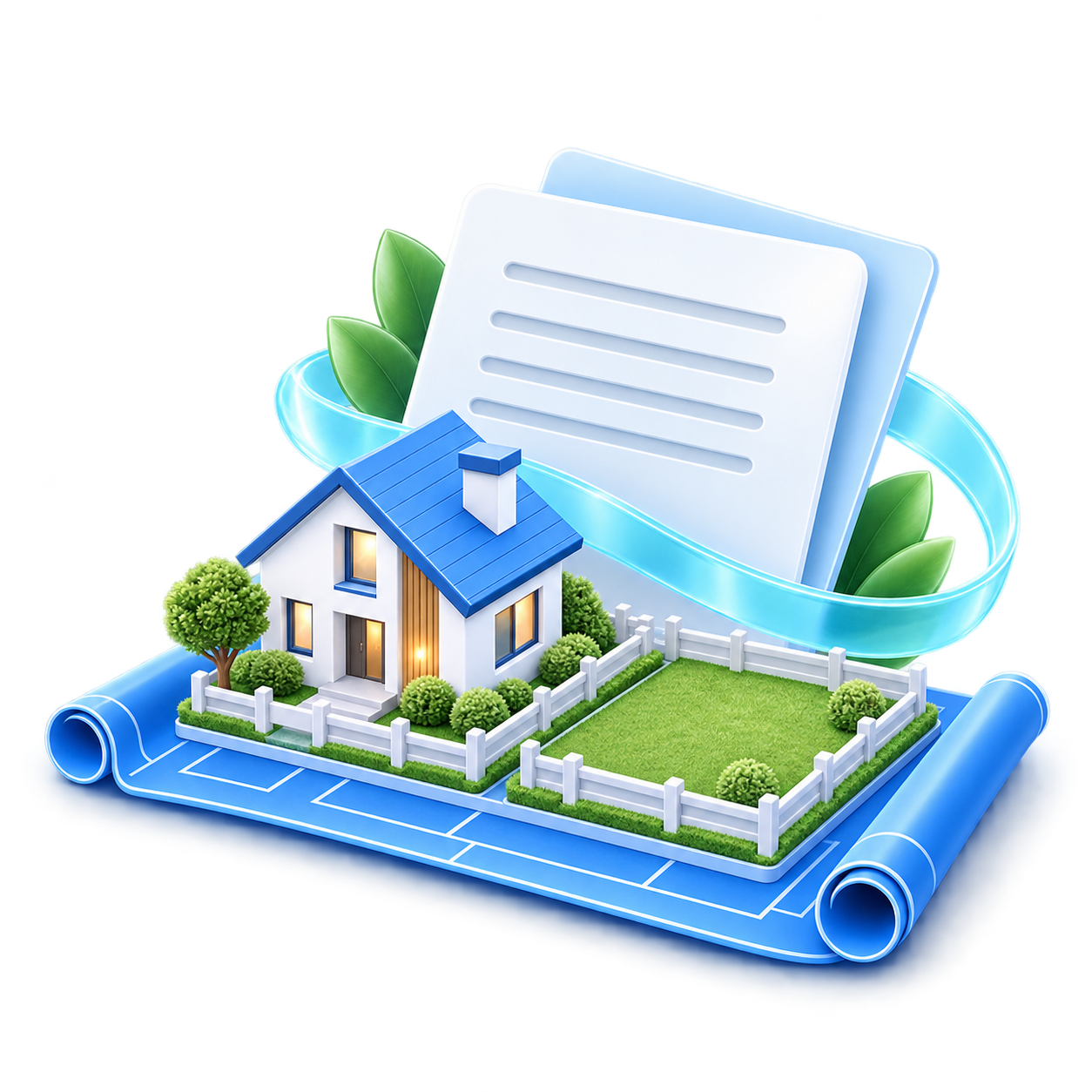 Декоративная сцена рефинансирования в принятой Mortgage Refinancing V1 визуальной системе